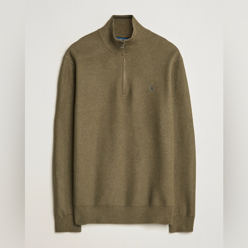 Ralph Lauren Olive Green Half-Zip Sweater